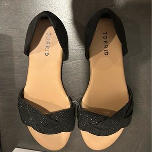 Black & tan Torrid Sandals, Size 9WW